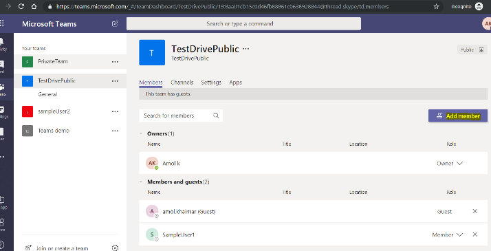 Microsoft Teams - Type Of Member (Guest)
